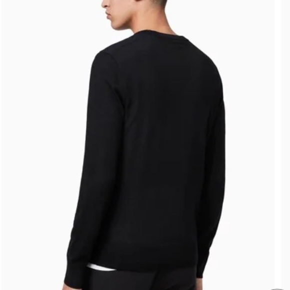 All Saints Other - All Saints Men’s Black Merino Wool Slim Fit Crewneck Sweater